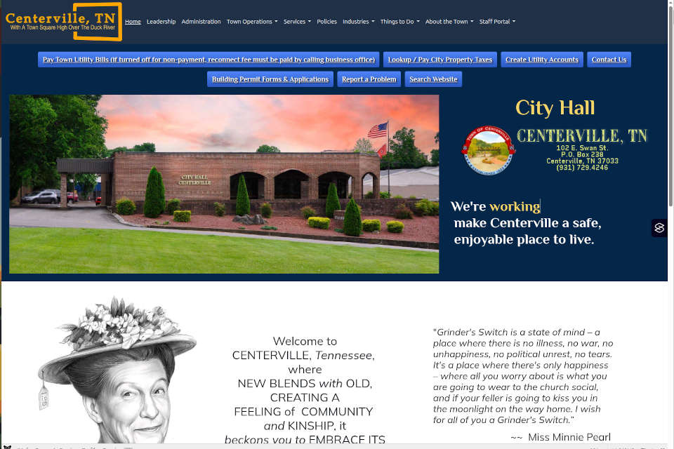 Screenshot of Centerville, TN
